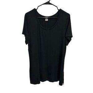 Love Ryan Womens Top Black Scoop Neck Short Sleeve Size L Basic Essential